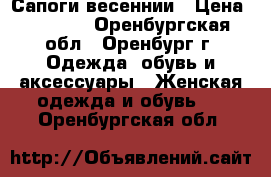 Сапоги весеннии › Цена ­ 1 000 - Оренбургская обл., Оренбург г. Одежда, обувь и аксессуары » Женская одежда и обувь   . Оренбургская обл.